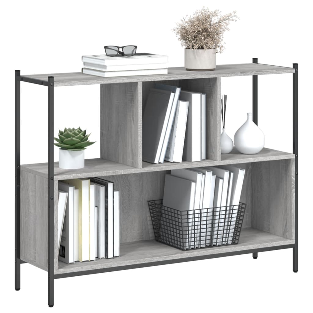 Libreria Grigio Sonoma 102x28x77,5 cm in Legno Multistrato