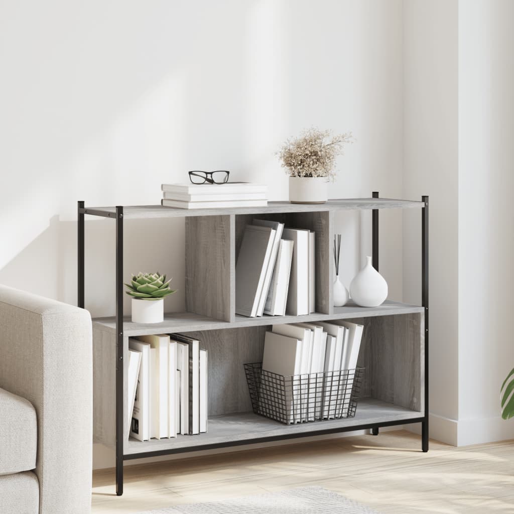 Libreria Grigio Sonoma 102x28x77,5 cm in Legno Multistrato