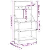 Scaffale Cucina Ganci 4 Ripiani Grigio Sonoma Legno Multistrato