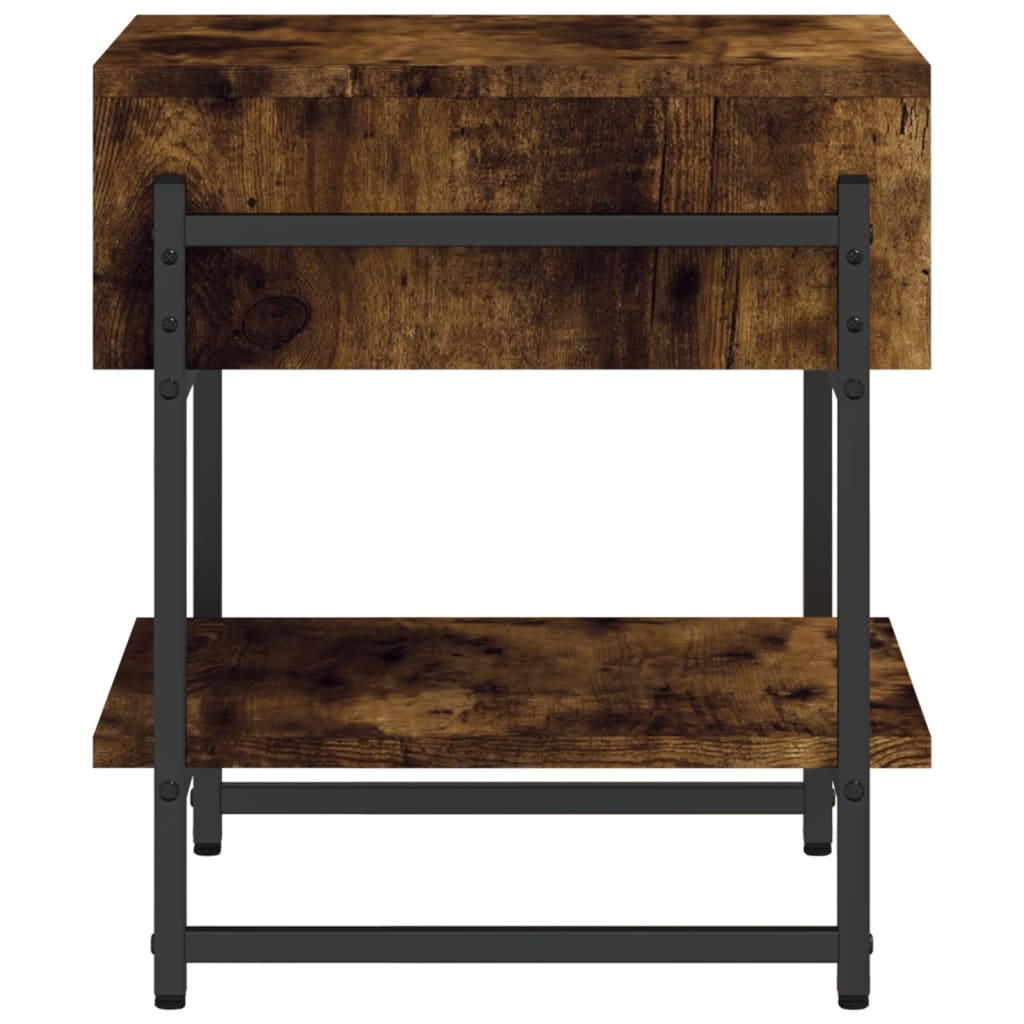 Tavolino da Salotto Rovere Fumo 40x40x45 cm Legno Multistrato