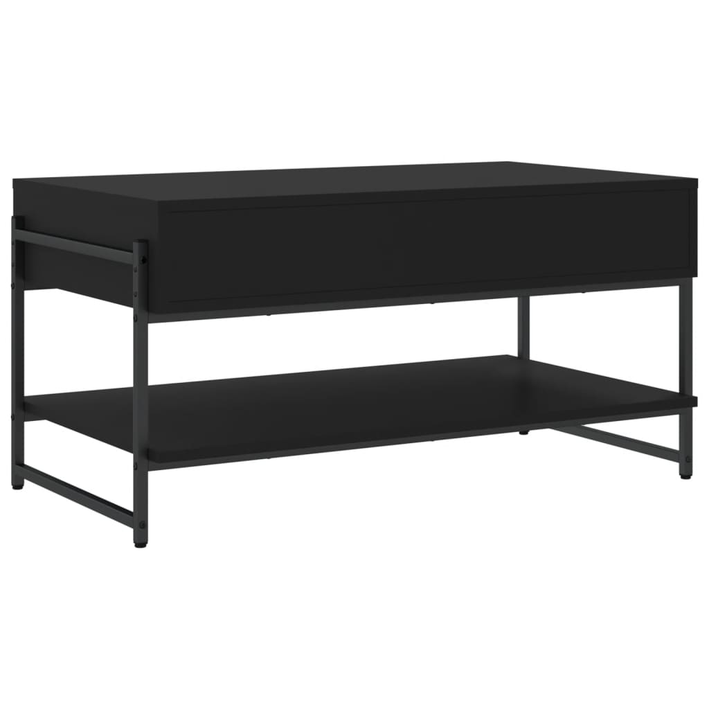 Tavolino da Salotto Nero 90x50x45 cm in Legno Multistrato