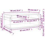 Tavolino da Salotto Rovere Fumo 90x50x45cm in Legno Multistrato