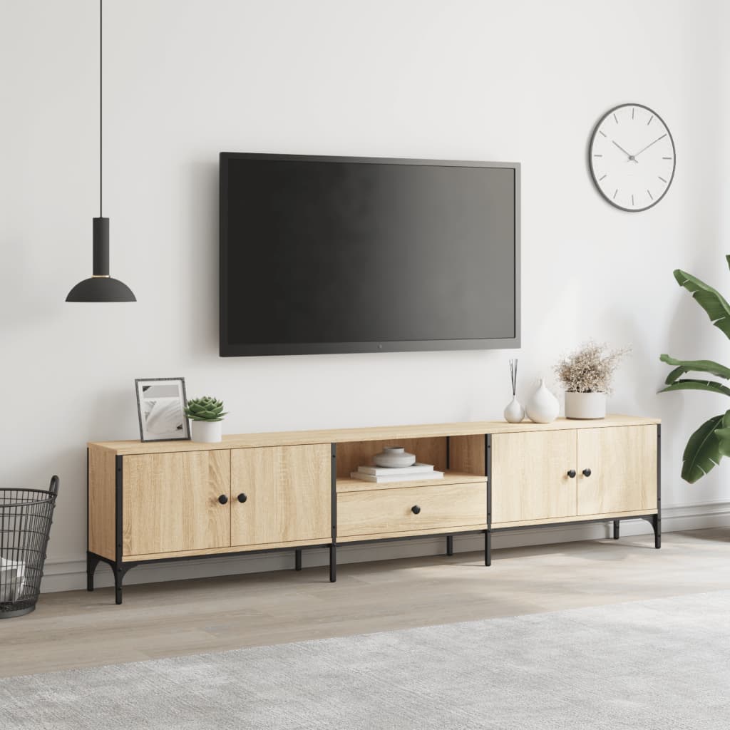 Mobile TV Cassetto Rovere Sonoma 200x25x44 cm Legno Multistrato