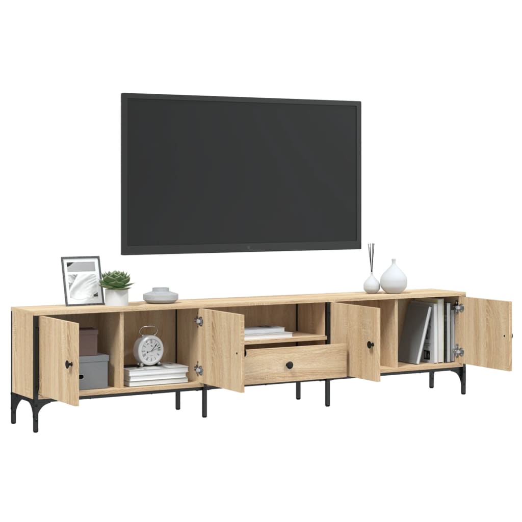 Mobile TV Cassetto Rovere Sonoma 200x25x44 cm Legno Multistrato