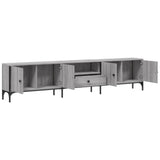 Mobile TV Cassetto Grigio Sonoma 200x25x44 cm Legno Multistrato