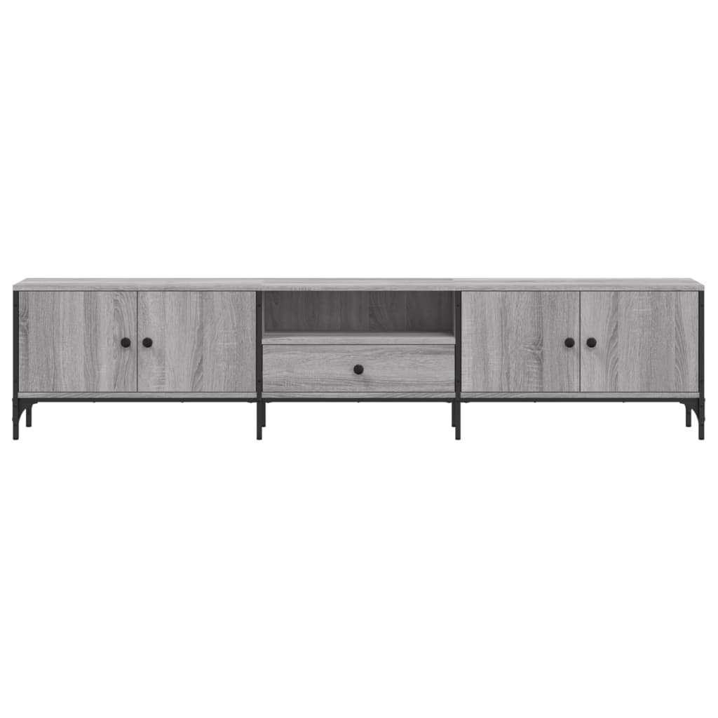 Mobile TV Cassetto Grigio Sonoma 200x25x44 cm Legno Multistrato