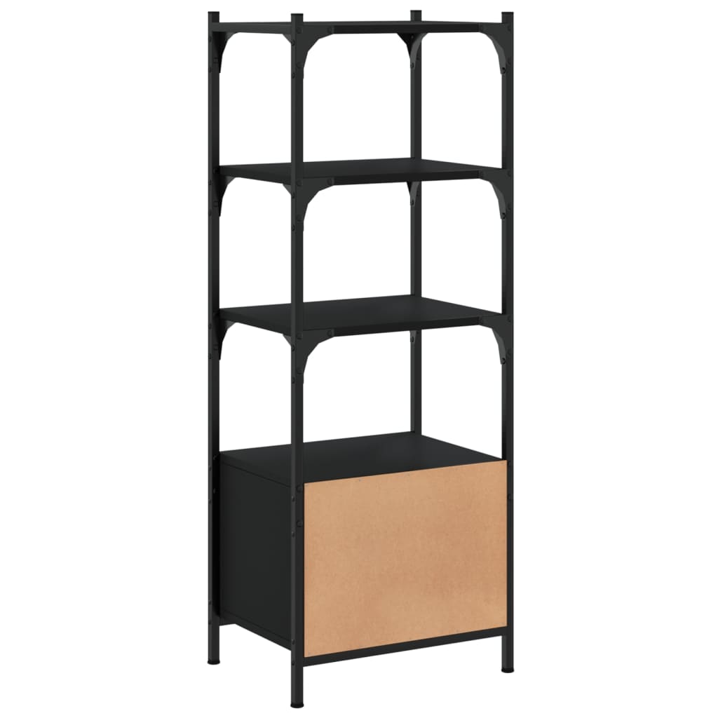 Libreria a 3 Ripiani Nera 41x30x109,5 cm in Legno Multistrato