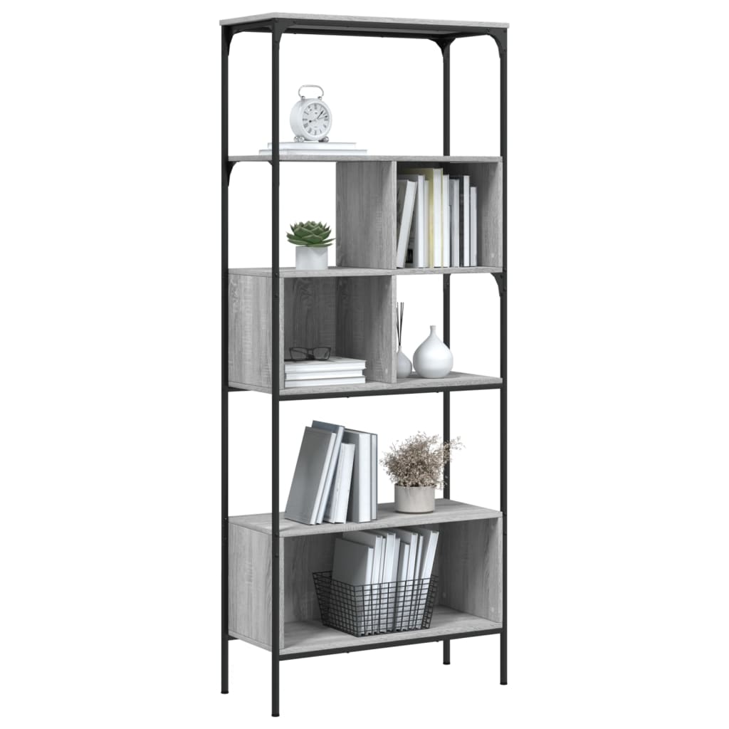 Libreria 5Ripiani Grigio Sonoma 76x33x188,5cm Legno Multistrato