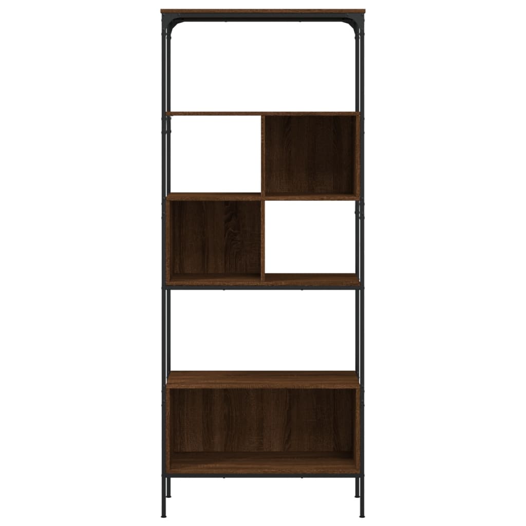 Libreria 5 Ripiani Rovere Marrone 76x33x188,5 Legno Multistrato