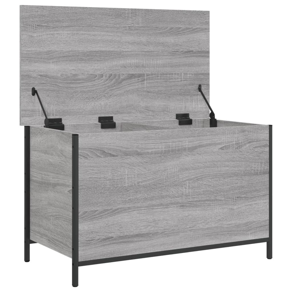 Panca Portaoggetti Grigio Sonoma 80x42,5x50cm Legno Multistrato