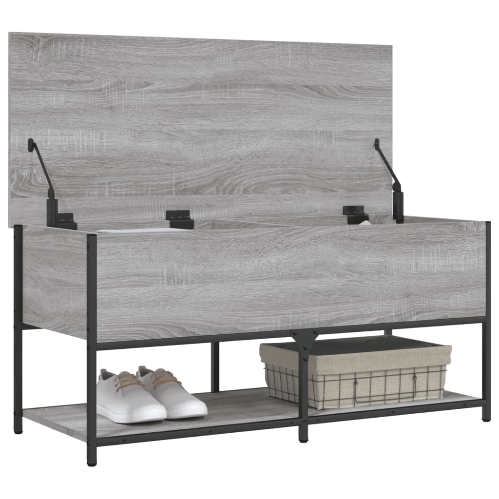 Panca Portaoggetti Grigio Sonoma 100x42,5x47 Legno Multistrato