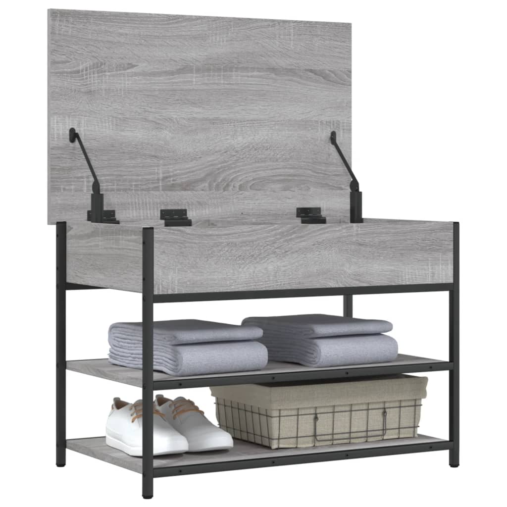 Panca Porta Scarpe Grigio Sonoma 70x42,5x50cm Legno Multistrato