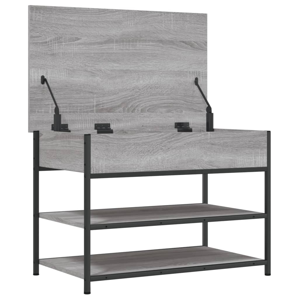 Panca Porta Scarpe Grigio Sonoma 70x42,5x50cm Legno Multistrato