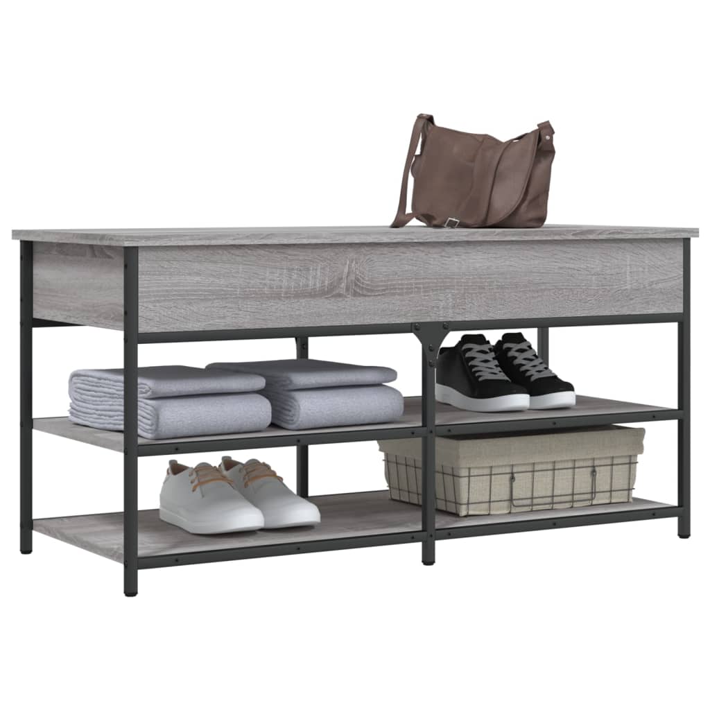 Panca Porta Scarpe Grigio Sonoma 100x42,5x50 Legno Multistrato