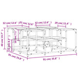 Tavolino da Salotto Rovere Sonoma 91x91x40 cm Legno Multistrato