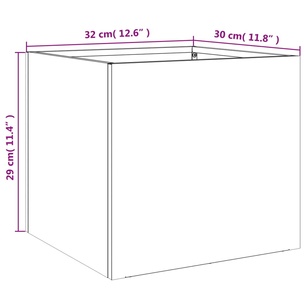 Fioriere 2 pz Nere 32x30x29 cm in Acciaio Laminato a Freddo