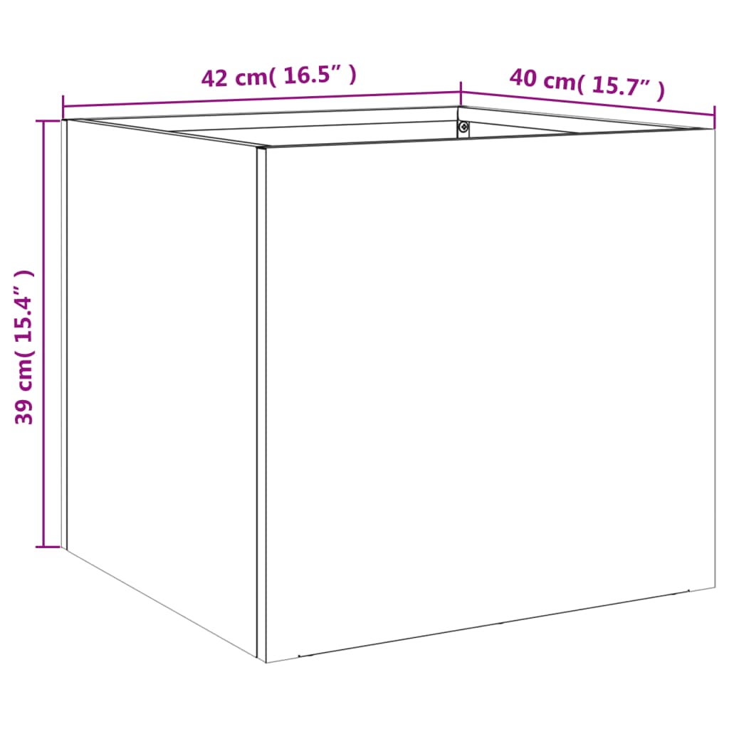 Fioriera Antracite 42x40x39 cm in Acciaio Laminato a Freddo