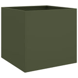 Fioriere 2pz Verde Oliva 42x40x39 cm Acciaio Laminato a Freddo