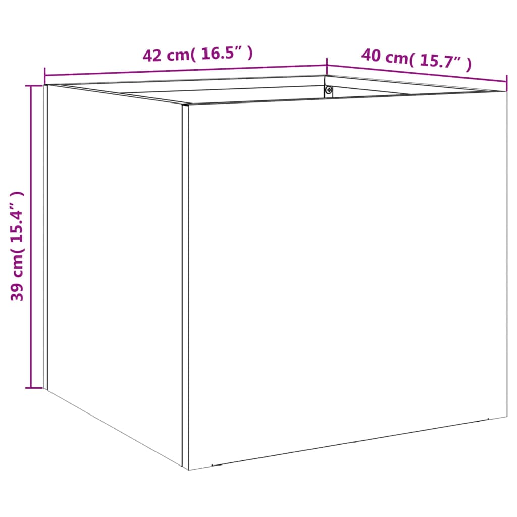 Fioriere 2pz Verde Oliva 42x40x39 cm Acciaio Laminato a Freddo