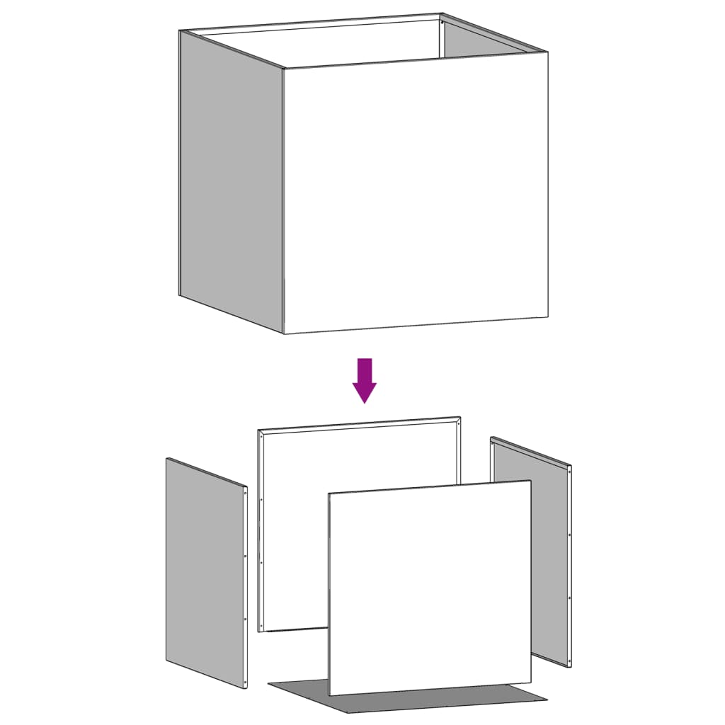 Fioriere 2 pz Antracite 49x47x46 cm Acciaio Laminato a Freddo