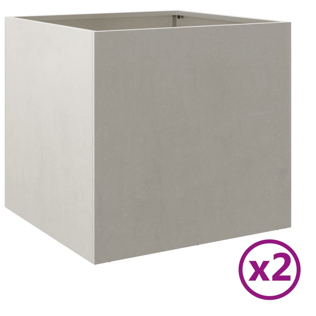 Fioriere 2 pz Argento 49x47x46 cm in Acciaio Inox