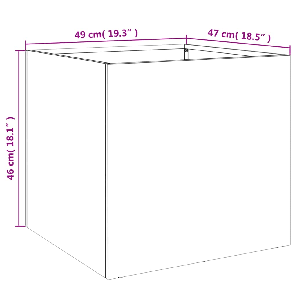 Fioriere 2 pz Argento 49x47x46 cm in Acciaio Inox