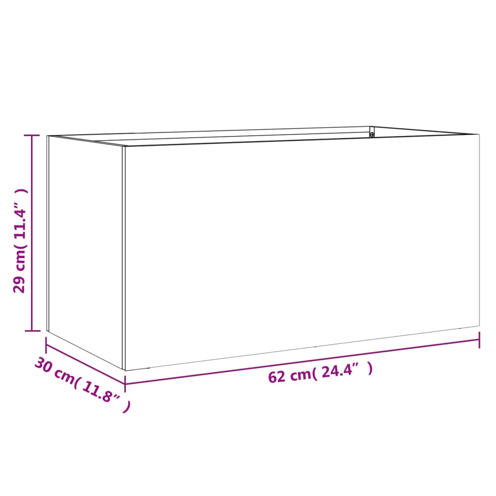 Fioriera Antracite 62x30x29 cm in Acciaio Laminato a Freddo