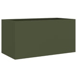 Fioriera Verde Oliva 62x30x29 cm in Acciaio Laminato a Freddo