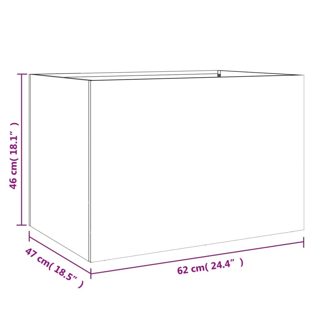 Fioriera Bianca 62x47x46 cm in Acciaio Laminato a Freddo