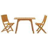 Set da Pranzo per Giardino 3 pz in Legno Massello di Acacia