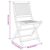 Set da Pranzo per Giardino 3 pz in Legno Massello di Acacia