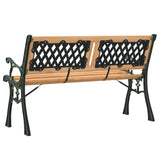 Panca da Giardino 116 cm in Legno Massello di Abete e Acciaio