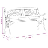 Panca da Giardino 116 cm in Legno Massello di Abete e Acciaio