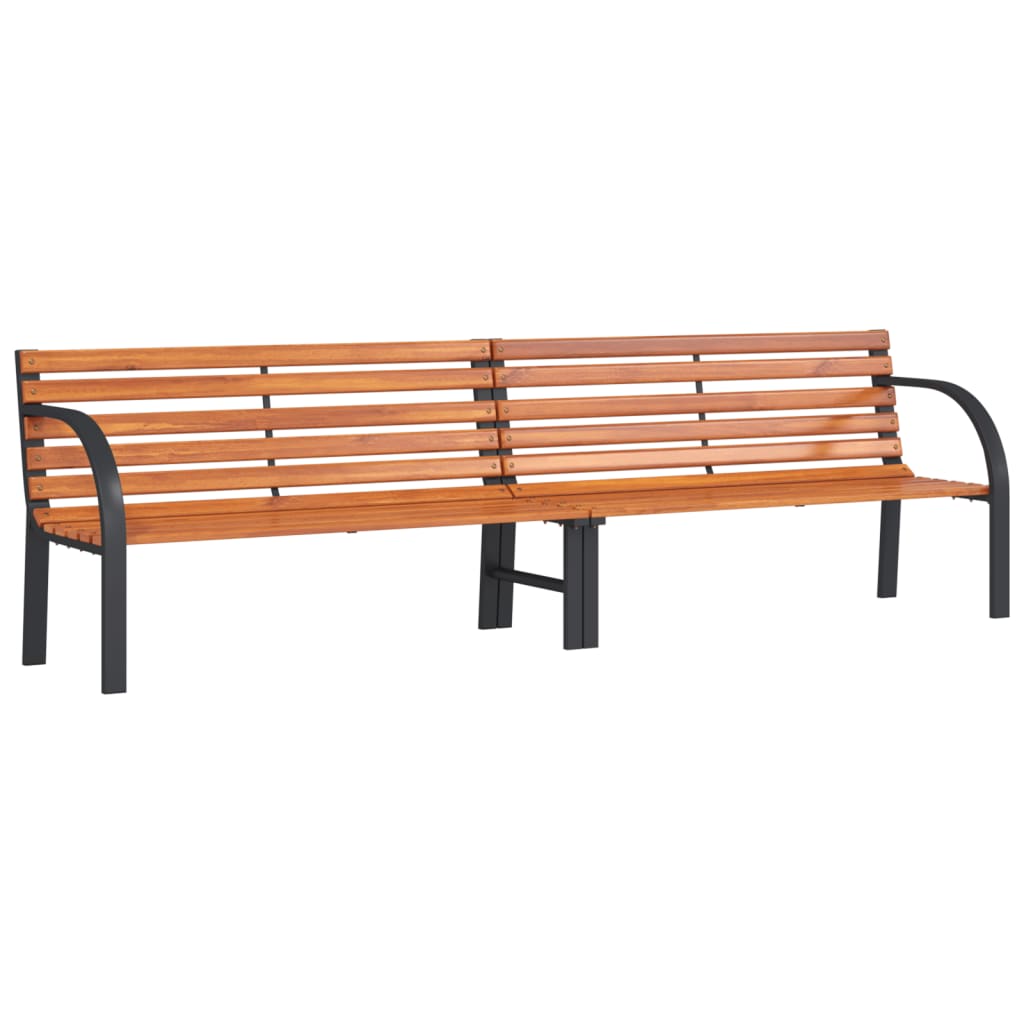 Panca Giardino Marrone 231cm Legno e Acciaio Verniciato Polvere