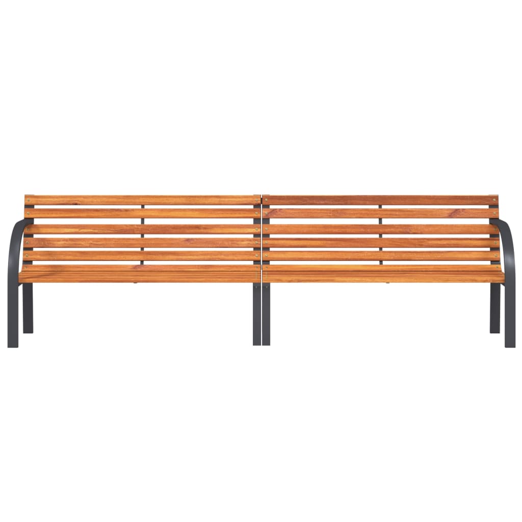 Panca Giardino Marrone 231cm Legno e Acciaio Verniciato Polvere