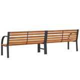 Panca Giardino Marrone 231cm Legno e Acciaio Verniciato Polvere