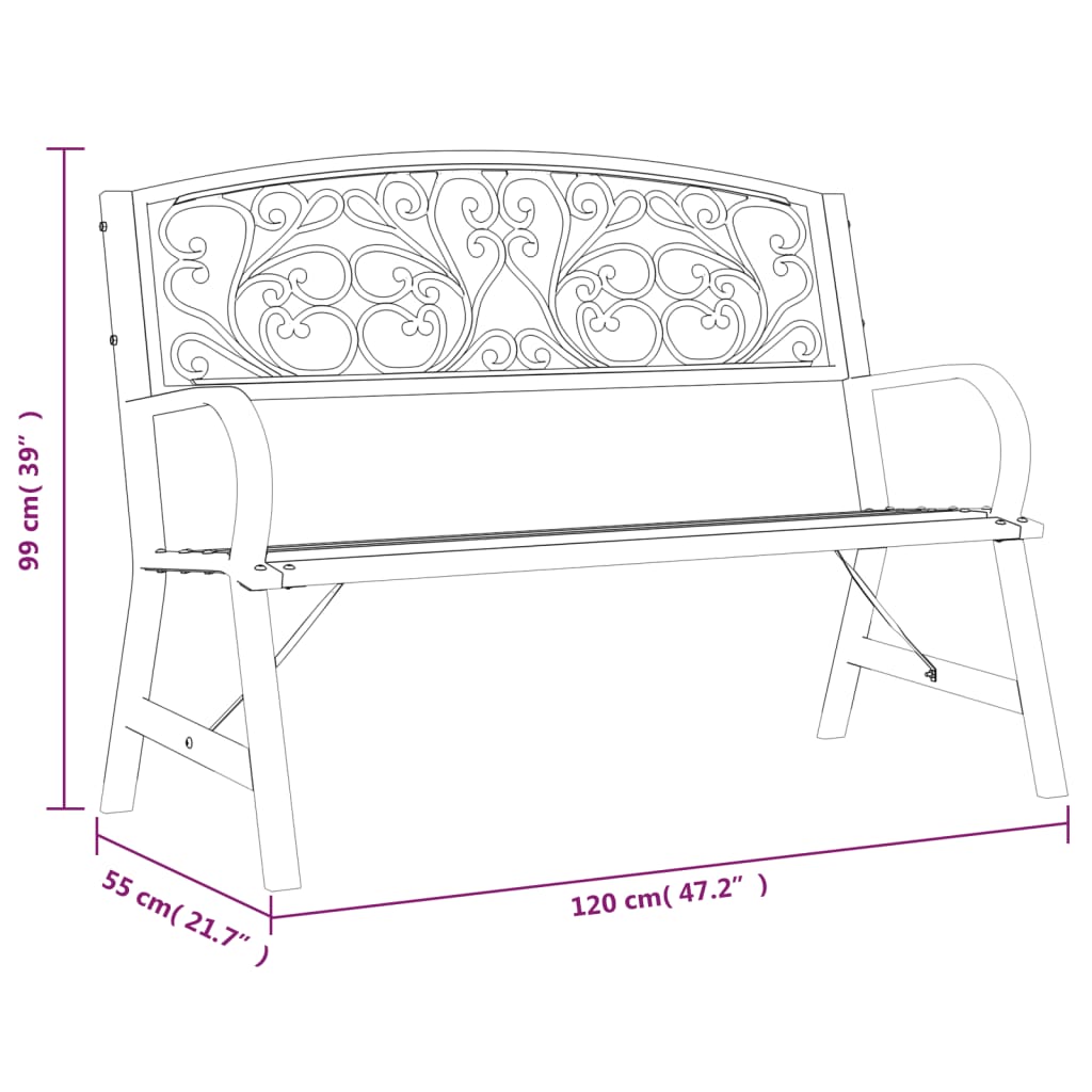 Panchina da Giardino 120 cm in Legno