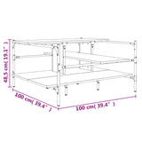 Tavolino Salotto Grigio Sonoma 100x100x48,5cm Legno Multistrato