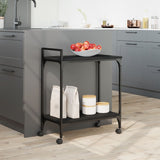 Carrello da Cucina Nero 60,5x31x72,5 cm in Legno Multistrato