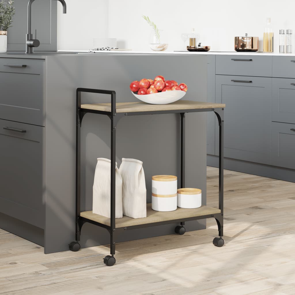 Carrello Cucina Rovere Sonoma 60,5x31x72,5 cm Legno Multistrato