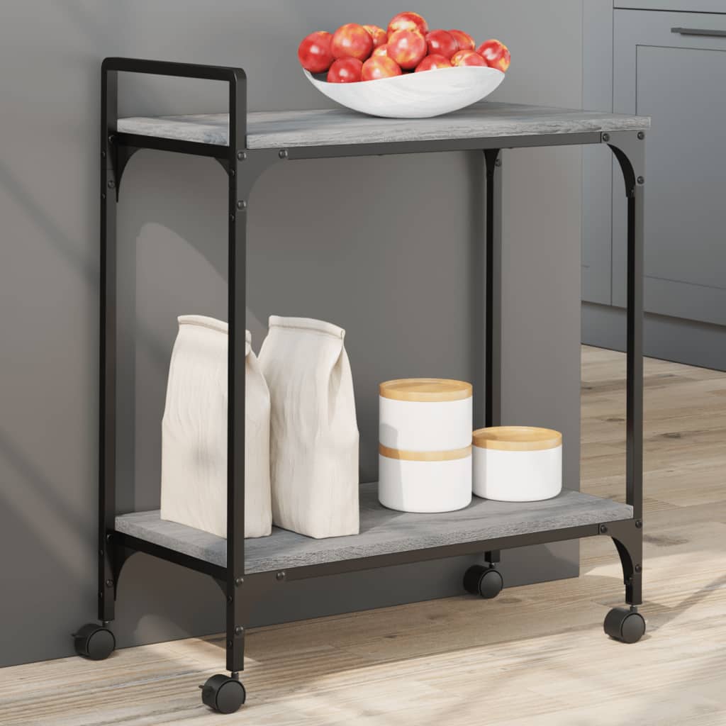 Carrello Cucina Grigio Sonoma 60,5x31x72,5 cm Legno Multistrato