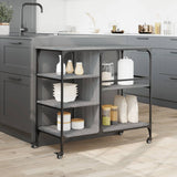 Carrello Cucina Grigio Sonoma 100x45x89,5 cm Legno Multistrato