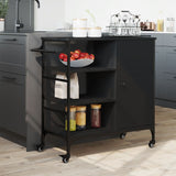 Carrello da Cucina Nero 87,5x38,5x84,5 cm in Legno Multistrato