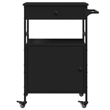 Carrello da Cucina Nero 56x43x89,5 cm in Legno Multistrato