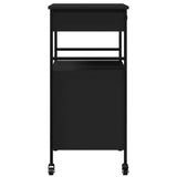 Carrello da Cucina Nero 56x43x89,5 cm in Legno Multistrato