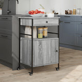 Carrello da Cucina Grigio Sonoma 56x43x89,5cm Legno Multistrato