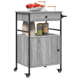 Carrello da Cucina Grigio Sonoma 56x43x89,5cm Legno Multistrato