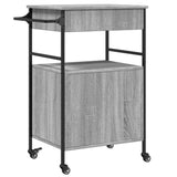 Carrello da Cucina Grigio Sonoma 56x43x89,5cm Legno Multistrato