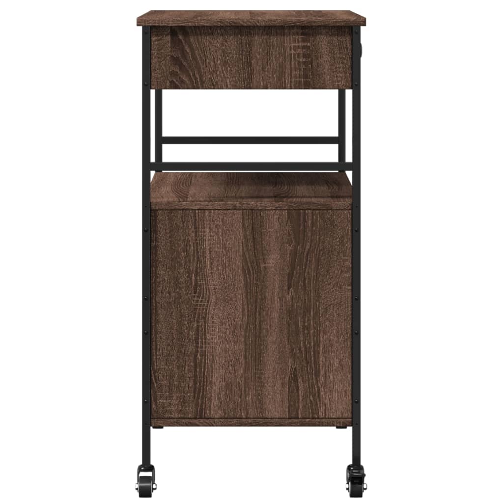 Carrello Cucina Rovere Marrone 56x43x89,5 cm Legno Multistrato