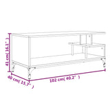 Mobile TV Rovere Sonoma 102x40x41cm Legno e Acciaio a Polvere